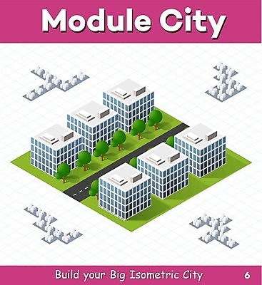 EPS 해외이미지 도로 일러스트 빌딩 사람없음 건물 도시 아이소메트릭 해외202004 해외202105 해외일러스트 건축물 길 교통시설 파일형식 벡터