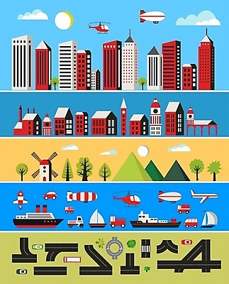 EPS 해외이미지 나무 도로 일러스트 자동차 산 비행기 주택 빌딩 사람없음 건물 풍차 도시 비행선 아이소메트릭 해외202004 해외202105 해외일러스트 식물 건축물 길 육상교통 항공교통 교통시설 대중교통 파일형식 벡터