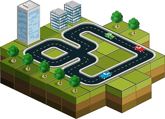 EPS 해외이미지 도로 일러스트 자동차 빌딩 사람없음 건물 도시 아이소메트릭 해외202004 해외202105 해외일러스트 건축물 길 육상교통 교통시설 파일형식 벡터