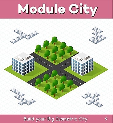 EPS 해외이미지 도로 일러스트 빌딩 사람없음 건물 도시 아이소메트릭 해외202004 해외202105 해외일러스트 건축물 길 교통시설 파일형식 벡터