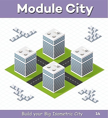 EPS 해외이미지 도로 일러스트 빌딩 사람없음 건물 도시 아이소메트릭 해외202004 해외202105 해외일러스트 건축물 길 교통시설 파일형식 벡터