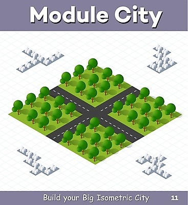 EPS 해외이미지 나무 도로 일러스트 사람없음 아이소메트릭 해외202004 해외202105 해외일러스트 식물 길 교통시설 파일형식 벡터