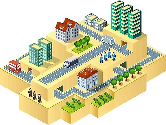 EPS 해외이미지 도로 일러스트 자동차 빌딩 사람없음 건물 도시 아이소메트릭 해외202004 해외202105 해외일러스트 건축물 길 육상교통 교통시설 파일형식 벡터