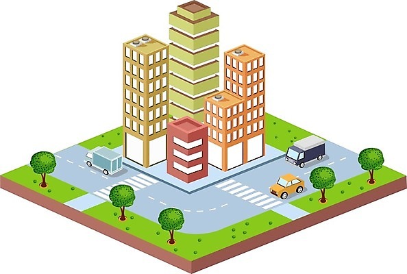 EPS 해외이미지 도로 일러스트 자동차 빌딩 사람없음 건물 도시 아이소메트릭 해외202004 해외202105 해외일러스트 건축물 길 육상교통 교통시설 파일형식 벡터