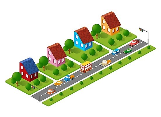 EPS 해외이미지 도로 일러스트 자동차 주택 사람없음 건물 도시 아이소메트릭 해외202004 해외202105 해외일러스트 건축물 길 육상교통 교통시설 파일형식 벡터