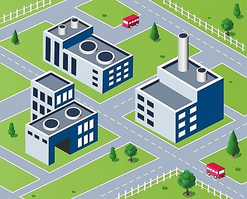 EPS 해외이미지 도로 일러스트 공장 자동차 사람없음 건물 도시 아이소메트릭 해외202004 해외202105 해외일러스트 건축물 길 육상교통 공업 교통시설 파일형식 벡터