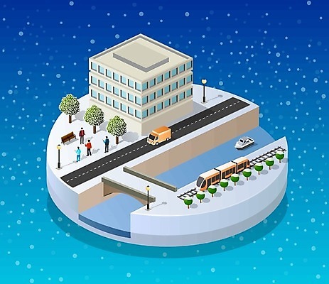 EPS 해외이미지 도로 일러스트 자동차 빌딩 사람없음 건물 도시 아이소메트릭 해외202004 해외202105 해외일러스트 건축물 길 육상교통 교통시설 파일형식 벡터