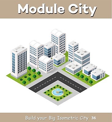 EPS 해외이미지 도로 일러스트 빌딩 사람없음 건물 도시 아이소메트릭 해외202004 해외202105 해외일러스트 건축물 길 교통시설 파일형식 벡터