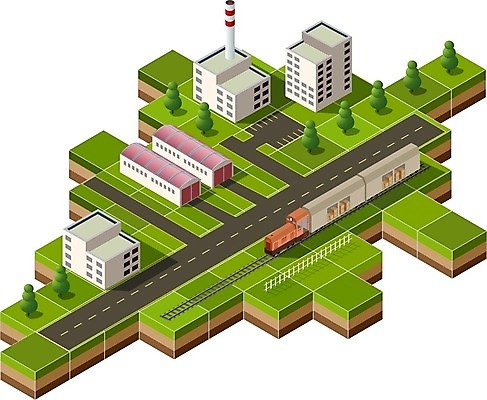 EPS 해외이미지 도로 일러스트 빌딩 사람없음 건물 도시 아이소메트릭 해외202004 해외202105 해외일러스트 건축물 길 교통시설 파일형식 벡터