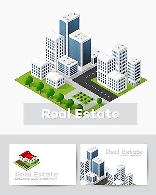 EPS 해외이미지 도로 일러스트 빌딩 사람없음 건물 도시 아이소메트릭 해외202004 해외202105 해외일러스트 건축물 길 교통시설 파일형식 벡터