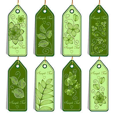 EPS 해외이미지 꽃 점선 잎 꽃무늬 일러스트 사람없음 초록색 세트 꼬리표 에코라이프 해외202004 해외202105 해외일러스트 식물 라이프스타일 선 컬러 무늬 라벨 에코 파일형식 벡터