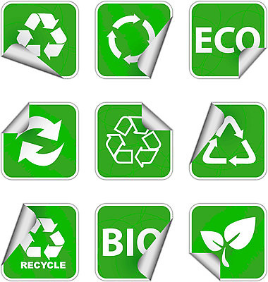 EPS 해외이미지 스티커 잎 일러스트 사람없음 초록색 세트 심볼 에코 친환경 에코라이프 바이오 해외202004 해외202105 재활용표시 해외일러스트 식물 라이프스타일 컬러 표시 환경 재활용 파일형식 벡터