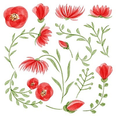 EPS 해외이미지 꽃잎 꽃 백그라운드 잎 꽃무늬 패턴 일러스트 수채화 사람없음 해외202004 해외202105 해외일러스트 식물 무늬 파일형식 벡터