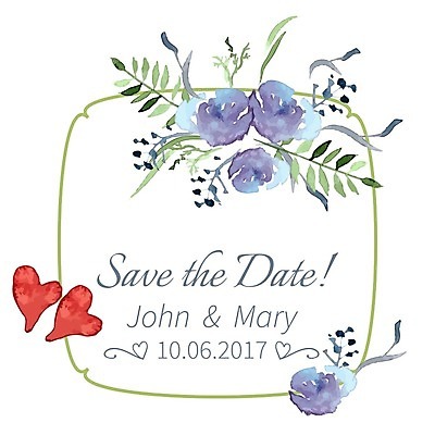 EPS 해외이미지 꽃 결혼 잎 일러스트 수채화 프레임 사람없음 청첩장 해외202004 해외202105 해외일러스트 식물 카드_감사 이벤트 파일형식 벡터