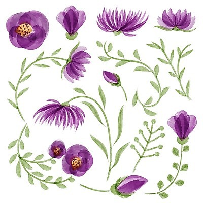 EPS 해외이미지 꽃잎 꽃 백그라운드 잎 꽃무늬 패턴 일러스트 수채화 사람없음 해외202004 해외202105 해외일러스트 식물 무늬 파일형식 벡터