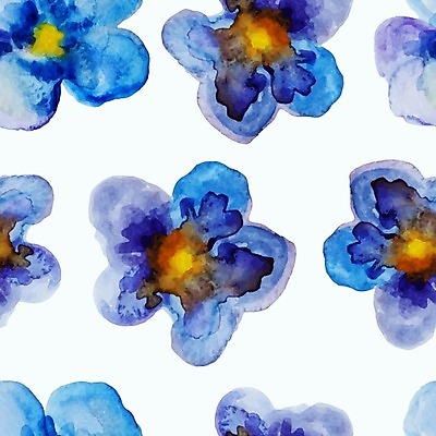 EPS 해외이미지 꽃잎 꽃 포스터 백그라운드 잎 꽃무늬 패턴 일러스트 수채화 사람없음 낭만 천 해외202004 해외202105 해외일러스트 식물 컨셉 무늬 직물 파일형식 벡터