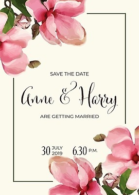 EPS 해외이미지 꽃 결혼 잎 일러스트 수채화 사각프레임 프레임 글자캘리그라피 사람없음 꽃봉오리 청첩장 해외202004 해외202105 해외일러스트 식물 캘리그라피 카드_감사 이벤트 사각형 파일형식 벡터