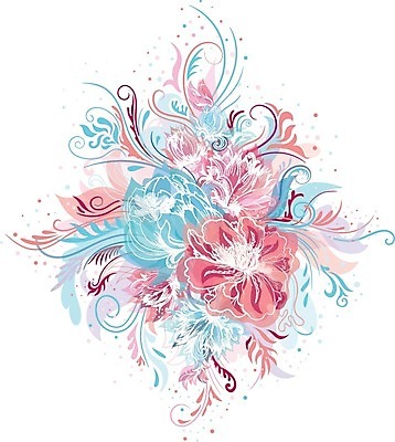 EPS 해외이미지 줄기 잎 일러스트 수채화 사람없음 백합 수국 해외202004 해외202105 해외일러스트 식물 꽃 파일형식 벡터