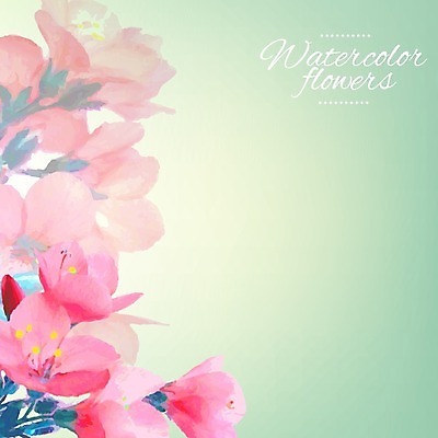 EPS 해외이미지 꽃 잎 일러스트 수채화 글자캘리그라피 사람없음 카피스페이스 해외202004 해외202105 해외일러스트 식물 캘리그라피 공백 파일형식 벡터