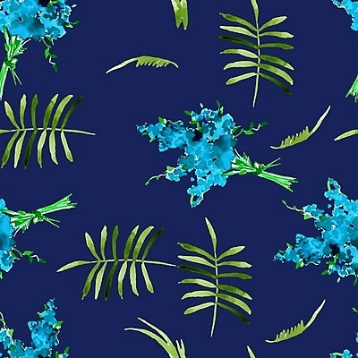 EPS 해외이미지 꽃 백그라운드 잎 꽃무늬 패턴 일러스트 사람없음 파란색 다발 해외202004 해외202105 해외일러스트 식물 컬러 무늬 파일형식 벡터