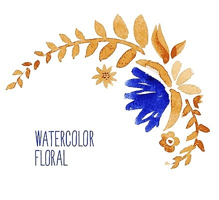 EPS 해외이미지 꽃 줄기 잎 일러스트 수채화 사람없음 해외202004 해외202105 해외일러스트 식물 파일형식 벡터