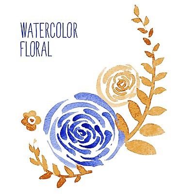 EPS 해외이미지 꽃 줄기 잎 일러스트 수채화 사람없음 해외202004 해외202105 해외일러스트 식물 파일형식 벡터