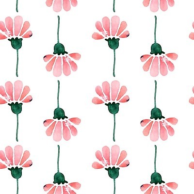 EPS 해외이미지 꽃 백그라운드 잎 꽃무늬 패턴 일러스트 수채화 사람없음 낭만 천 해외202004 해외202105 해외일러스트 식물 컨셉 무늬 직물 파일형식 벡터