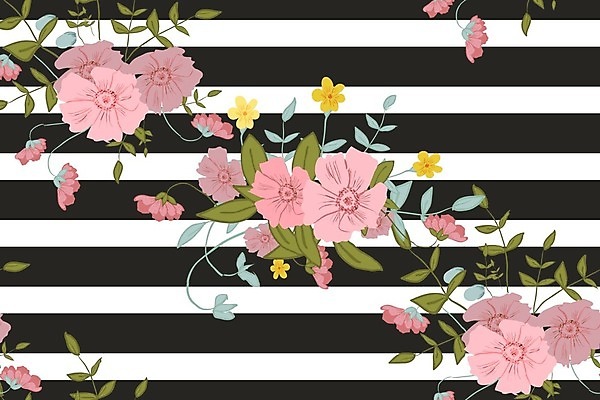 EPS 해외이미지 꽃 백그라운드 잎 꽃무늬 패턴 일러스트 수채화 사람없음 빨간색 파란색 컬러풀 장미 노란색 낭만 해외202004 해외202105 해외일러스트 식물 컬러 컨셉 무늬 파일형식 벡터