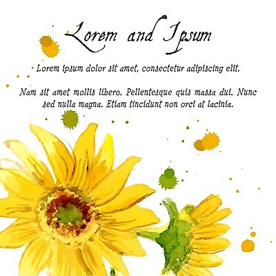 EPS 해외이미지 줄기 일러스트 해바라기 수채화 글자캘리그라피 사람없음 해외202004 해외202105 해외일러스트 식물 꽃 캘리그라피 파일형식 벡터