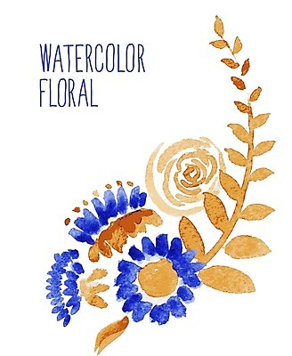 EPS 해외이미지 꽃 잎 일러스트 수채화 사람없음 해외202004 해외202105 해외일러스트 식물 파일형식 벡터