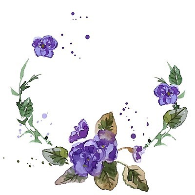 EPS 해외이미지 꽃잎 꽃 잎 꽃무늬 패턴 일러스트 수채화 프레임 사람없음 낭만 천 제비꽃 해외202004 해외202105 해외일러스트 식물 컨셉 무늬 직물 파일형식 벡터