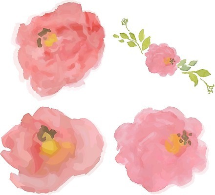 EPS 해외이미지 클립아트 꽃 잎 꽃무늬 일러스트 봄꽃 수채화 사람없음 장미 해외202004 해외202105 해외일러스트 식물 무늬 봄 파일형식 벡터