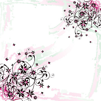 EPS 해외이미지 나무 꽃 줄기 잎 꽃무늬 패턴 일러스트 수채화 프레임 사람없음 노란색 우아함 두루마리 국경 해외202004 해외202105 해외일러스트 식물 컬러 컨셉 무늬 파일형식 벡터