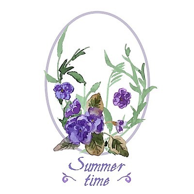 EPS 해외이미지 꽃잎 꽃 잎 꽃무늬 패턴 일러스트 수채화 프레임 사람없음 낭만 천 제비꽃 해외202004 해외202105 해외일러스트 식물 컨셉 무늬 직물 파일형식 벡터