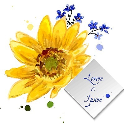 EPS 해외이미지 일러스트 해바라기 수채화 프레임 글자캘리그라피 사람없음 마름모 해외202004 해외202105 해외일러스트 도형 꽃 캘리그라피 파일형식 벡터