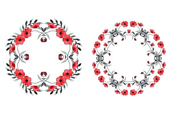 EPS 해외이미지 꽃 잎 꽃무늬 패턴 일러스트 프레임 사람없음 우아함 국경 해외202004 해외202105 해외일러스트 레이스천 식물 컨셉 무늬 직물 파일형식 벡터