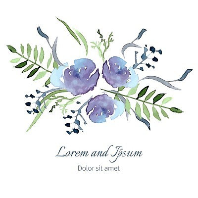 EPS 해외이미지 꽃 잎 일러스트 수채화 글자캘리그라피 사람없음 해외202004 해외202105 해외일러스트 식물 캘리그라피 파일형식 벡터