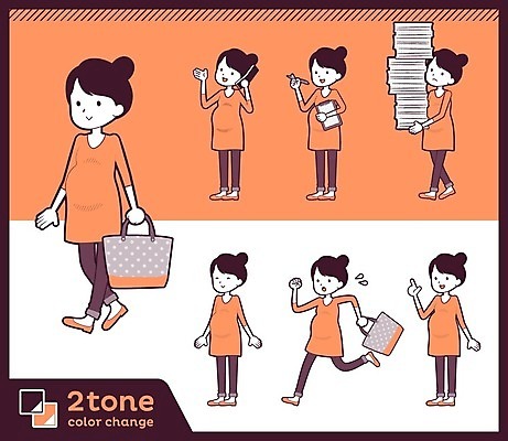 EPS 해외이미지 전신 여자 가방 일러스트 서기 들기 여러명 성인 달리기 걷기 임산부 바쁨 통화 서류더미 서류판 성인여자만 코랄 해외202004 해외202105 해외일러스트 잡화 컬러 다수 모션 사람 사무용품 임신 문서 여자만 성인만 파일형식 벡터 더미