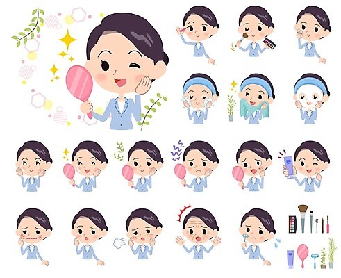 EPS 해외이미지 여자 일러스트 들기 여러명 상반신 성인 수건 화장 놀람 주름 세수 한숨 피부관리 손거울 마스크팩 여드름 메이크업브러쉬 약사 자기관리 흉터 성인여자만 해외202004 해외202105 해외일러스트 감정 다수 모션 표정 사람 위생용품 뷰티 청결 거울 붓 상처 팩 여자만 성인만 파일형식 벡터