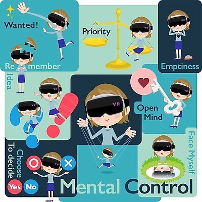 EPS 해외이미지 여자 감정 일러스트 열쇠 아이디어 반사 금지 슬픔 마음 선택 가상현실 해외202004 해외202105 해외일러스트 컨셉 사람 파일형식 벡터