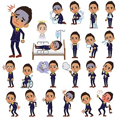 EPS 해외이미지 전신 남자 생각 일러스트 술병 흡연 담배 마스크 들기 앉기 여러명 상반신 성인 눕기 약 죽음 비즈니스맨 만취 먹기 휠체어 두통 변기 허리디스크 목발 깁스 배탈 골절 구토 기침 무릎통증 병원침대 술취함 어깨통증 오한 재채기 치통 성인남자만 해외202004 해외202105 해외일러스트 다수 비즈니스 의학 의료기기 모션 병_용기 주류 사람 고통 침대 디스크_질병 의료용품 직장인 질병 증상 남자만 성인만 파일형식 벡터