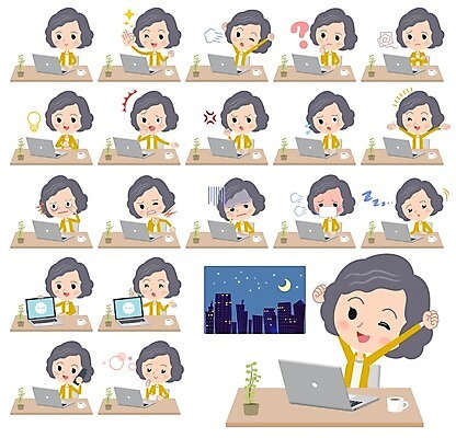 EPS 해외이미지 여자 커피 중년 생각 일러스트 마스크 여러명 상반신 노트북 눈감음 놀람 만세 분노 물음표 업무 졸음 OK 커피잔 호기심 주부 기지개 통화 보여주기 야근 곤란 어깨통증 중년여자만 해외202004 해외202105 해외일러스트 기호 감정 음료 다수 컨셉 비즈니스 모션 잔 표정 사람 손짓 성인 전자제품 작업 질병 여자만 중년만 파일형식 벡터
