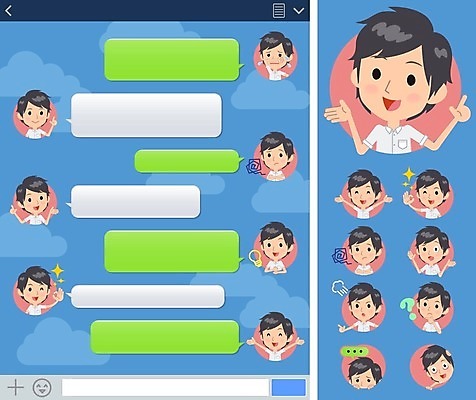 EPS 해외이미지 캐릭터 남자 감정 백그라운드 일러스트 비즈니스 여러명 성인 여름 스마트폰 세트 봄 직장인 메시지 이모티콘 메신저 채팅 성인남자만 해외202004 해외202105 해외일러스트 일러캐릭터 직업 계절 다수 사람 핸드폰 스마트기기 남자만 성인만 파일형식 벡터