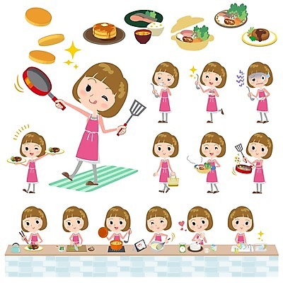 EPS 해외이미지 전신 여자 음식 일러스트 윙크 스테이크 요리 서기 들기 여러명 상반신 성인 걷기 프라이팬 설거지 먹기 재료손질 장바구니 조리대 뒤집개 전골 요리중 팬케이크 간보기 섞기 짜기 성인여자만 해외202004 해외202105 해외일러스트 다수 가사 모션 주방용품 서양음식 표정 사람 쇼핑 바구니 케이크 손질 여자만 성인만 파일형식 벡터
