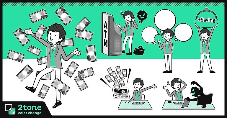 EPS 해외이미지 캐릭터 남자 말풍선 지폐 돈 생각 일러스트 회사 비즈니스 들기 여러명 성인 초록색 금융 경제 세트 검은색 놀람 직장인 범죄 지갑 범죄인 ATM 성인남자만 해외202004 해외202105 해외일러스트 일러캐릭터 직업 감정 컬러 다수 모션 표정 사람 재산 남자만 성인만 파일형식 벡터