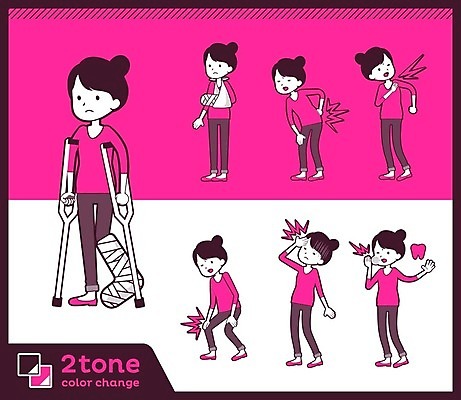 EPS 해외이미지 캐릭터 여자 분홍색 일러스트 엄마 건강 마스크 앉기 여러명 성인 세트 약 추위 감기 기침 변기통 오한 재채기 성인여자만 해외202004 해외202105 해외일러스트 일러캐릭터 컬러 다수 의학 가족 모션 사람 질병 증상 여자만 성인만 파일형식 벡터