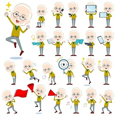 EPS 해외이미지 전신 할아버지 노년 남자 일러스트 노래 응원 돋보기 서기 들기 앉기 여러명 책 태블릿 독서 달리기 점프 깃발 관찰 인사 OK 마이크 즐거움 통화 보여주기 힘듦 노인남자만 안경낌 해외202004 해외202105 해외일러스트 감정 안경 음악 음향기기 다수 컨셉 모션 사람 손짓 성인 전자제품 스마트기기 예절 남자만 노인만 파일형식 벡터