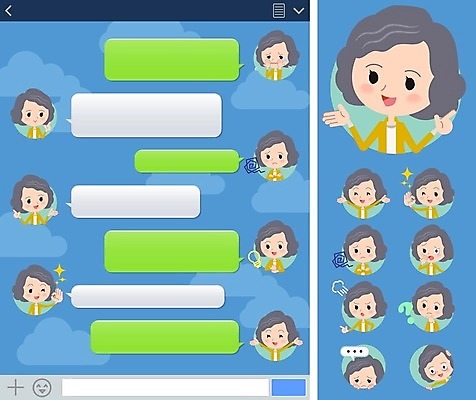 EPS 해외이미지 캐릭터 여자 감정 중년 백그라운드 일러스트 엄마 여러명 스마트폰 세트 메시지 주부 이모티콘 메신저 채팅 중년여자만 해외202004 해외202105 해외일러스트 일러캐릭터 다수 가족 사람 성인 핸드폰 스마트기기 여자만 중년만 파일형식 벡터