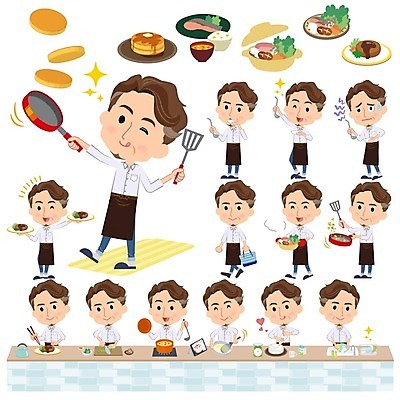 EPS 해외이미지 전신 남자 중년 일러스트 스테이크 요리 서기 들기 사람 여러명 상반신 식당 요리사 프라이팬 찡그림 자르기 먹기 재료손질 장바구니 조리대 서빙 뒤집개 전골 요리중 팬케이크 섞기 짜기 중년남자만 해외202004 해외202105 해외일러스트 직업 음식 다수 모션 주방용품 서양음식 표정 성인 쇼핑 바구니 케이크 상점 손질 남자만 중년만 파일형식 벡터