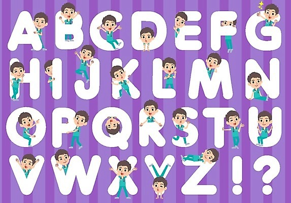 EPS 해외이미지 전신 캐릭터 알파벳 영어 남자 일러스트 텍스트 여러명 상반신 성인 타이포그라피 세트 의사 물음표 느낌표 천 성인남자만 해외202004 해외202105 해외일러스트 일러캐릭터 문자 기호 다수 사람 의료진 직물 남자만 성인만 파일형식 벡터